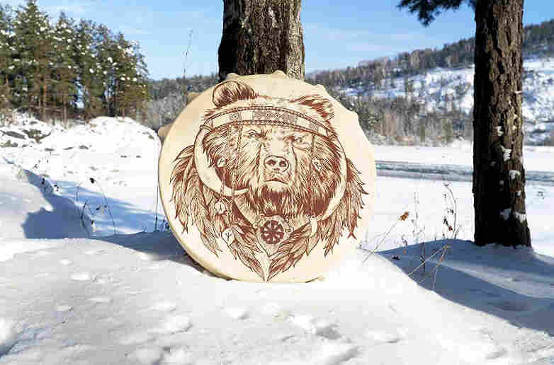 Siberian round shaman drum