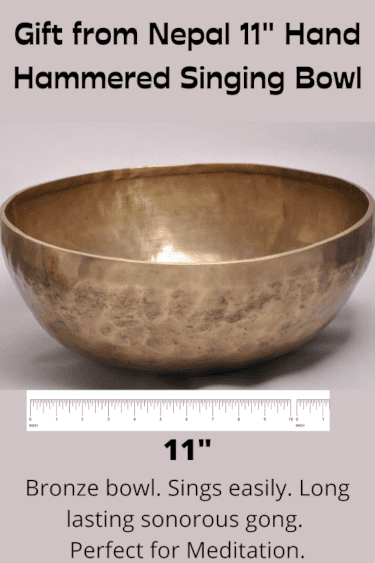 Gift from Nepal 11 Hand Hammered large himalayan Singing Bowl
