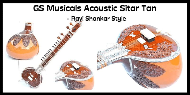 GS Musicals Acoustic Sitar Tan - Ravi Shankar Style