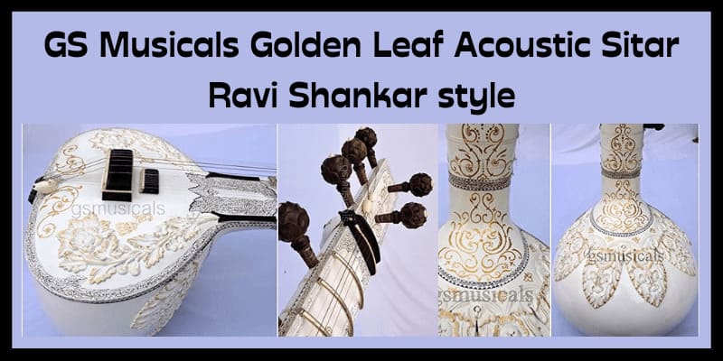 GS Musicals Golden Leaf Acoustic Sitar Ravi Shankar style