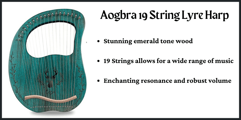 Aogbra 19 String Lyre Harp