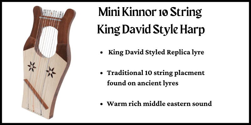 Mini Kinnor 10 String King David Style Harp